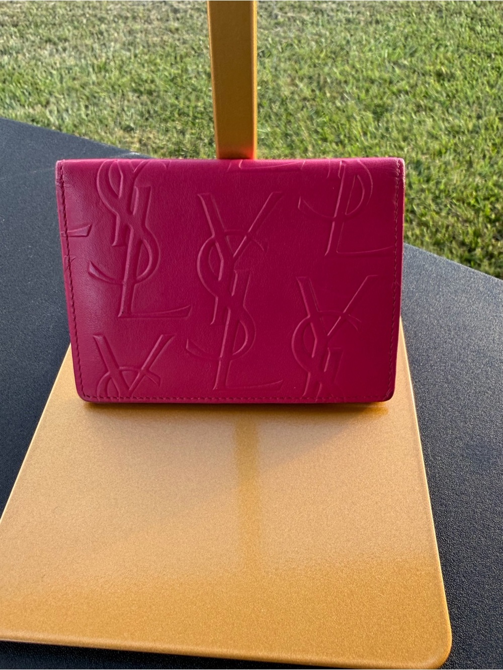 Saint Laurent Hot Pink Leather Tassel Chain Wallet with Gold Hardware - Picture 9 of 16